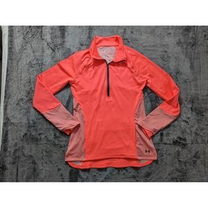 Under Armour 1/4 Zip Long Sleeve Fitted Pullover Women's Size Medium Pink